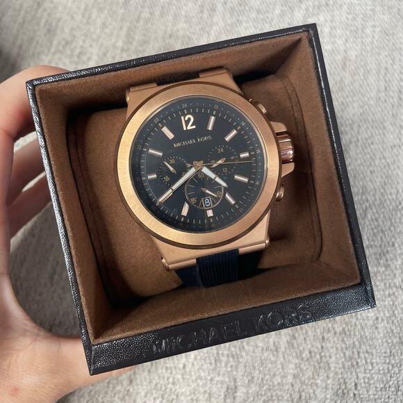 Michael Kors MK8184 Classic Chronograph Black Dial Analog Quartz Men's Watch NEW - Picture 1 of 5